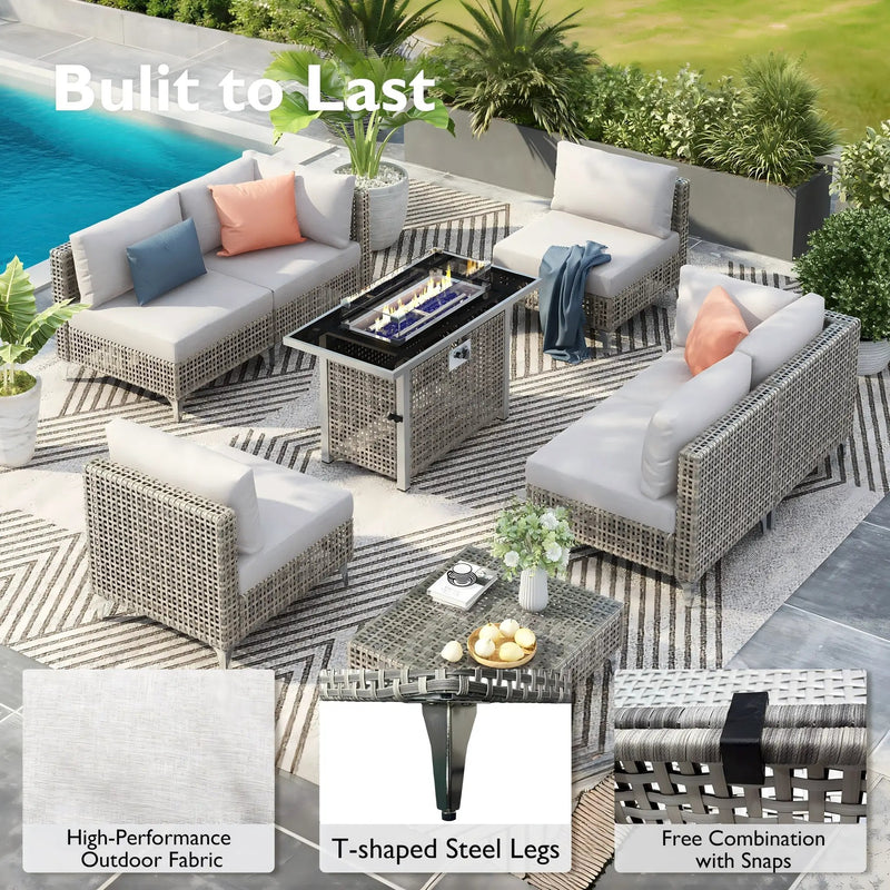 K&K 7-Piece Wicker Patio Furniture Set by HouseOfZazla
