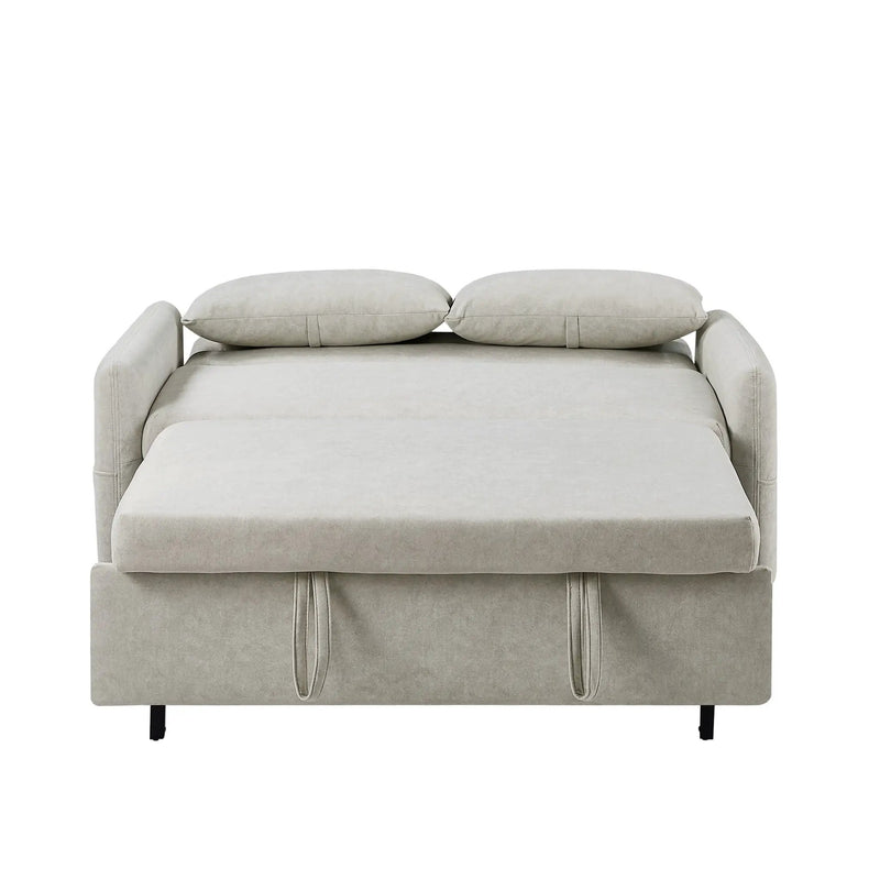 Pull Out Sleep Sofa Bed Loveseats Sofa Couch With Adjsutable Backrest, Storage Pockets, 2 Soft Pillows, USB Ports For Living Room, Bedroom, Apartment, Office by HouseOfZazla