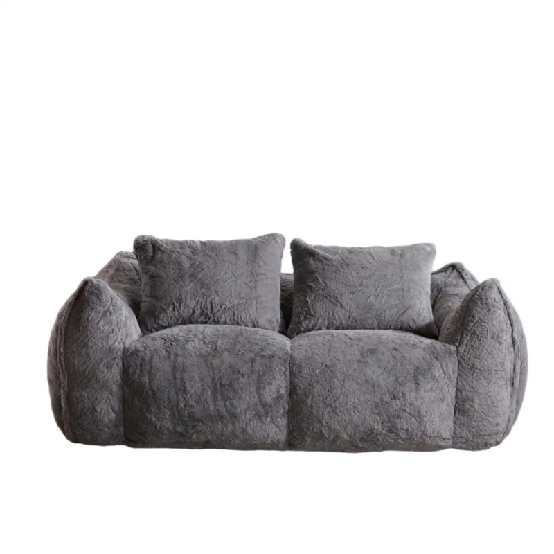 Giant Bean Bag Couch, Ultra Soft Fluffy Loveseat For Living Room by HouseOfZazla