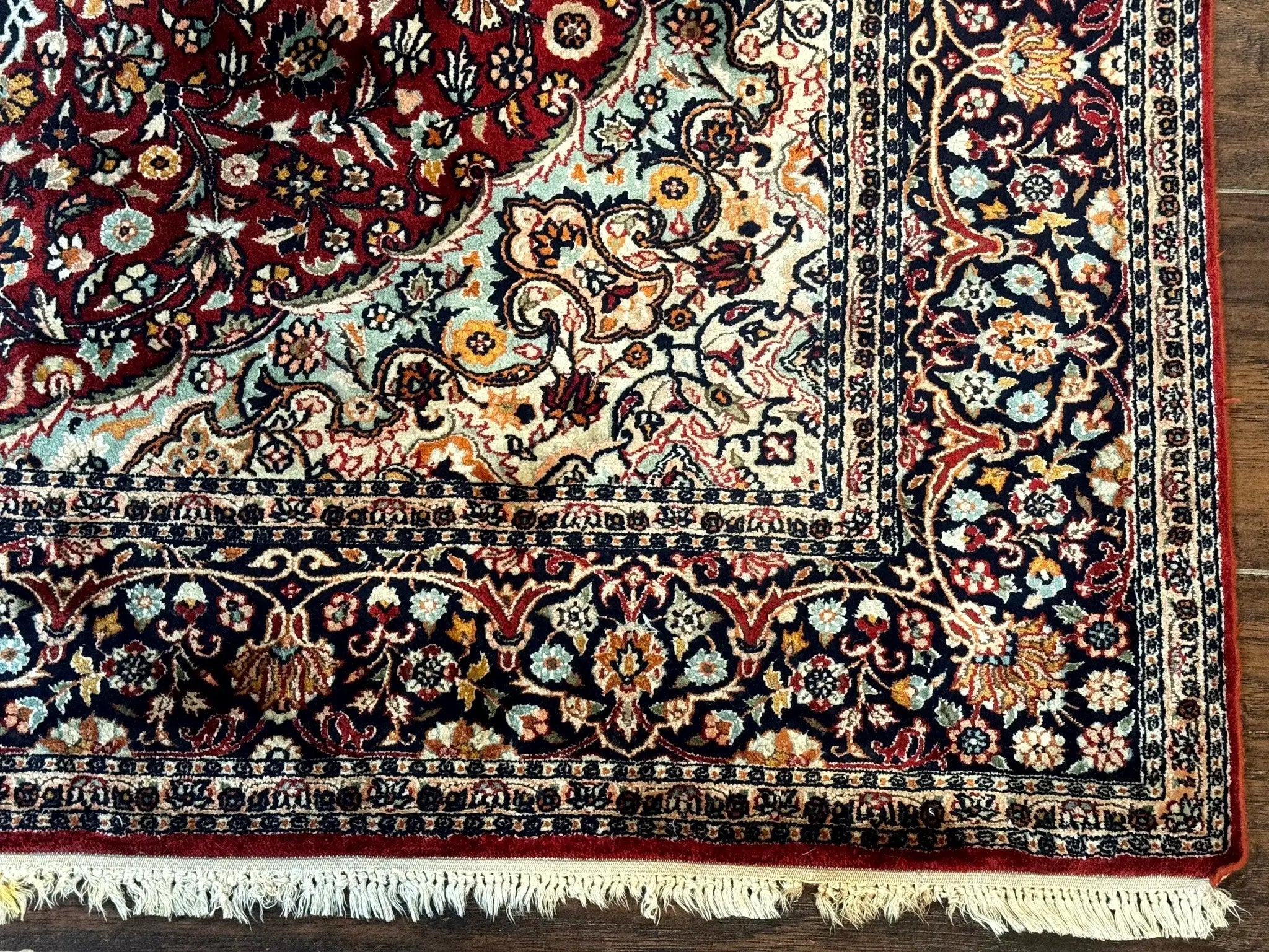 4x6 Silk Rug, Very Fine 650 KPSI, Silk Persian Carpet, Red, Floral Medallion, Sino Persian by Jewel Rugs