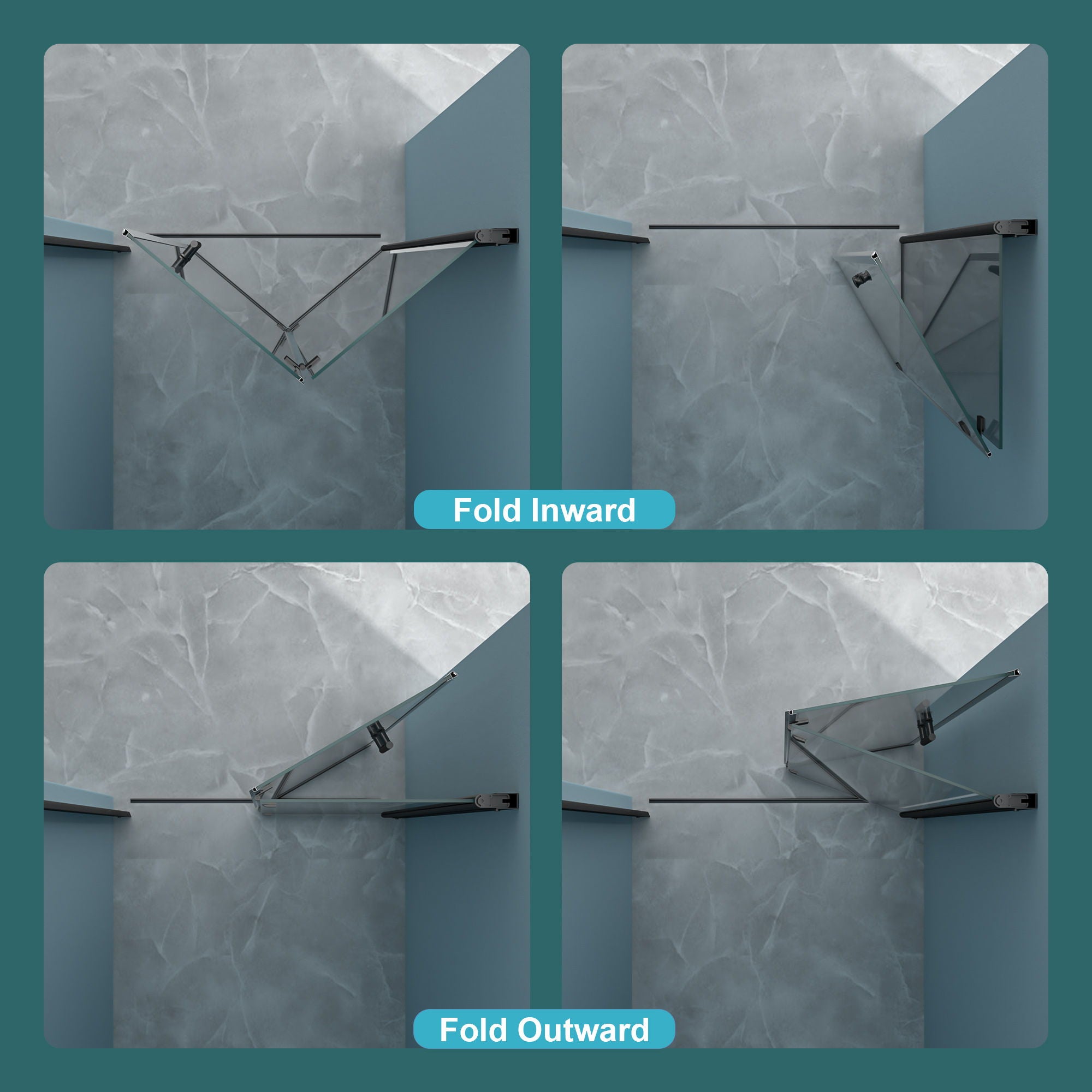 Fold Frameless Shower Door With Tempered Glass by HouseOfZazla