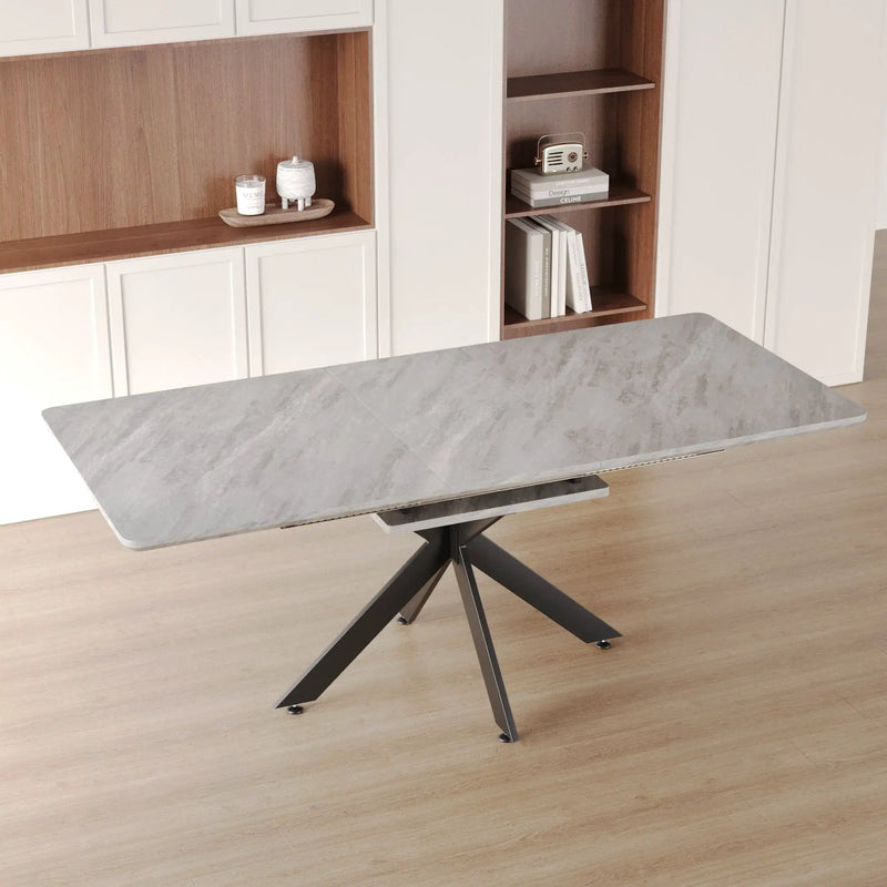 Extendable Dining Table Set With Curved Backrest Upholstered Chairs by HouseOfZazla