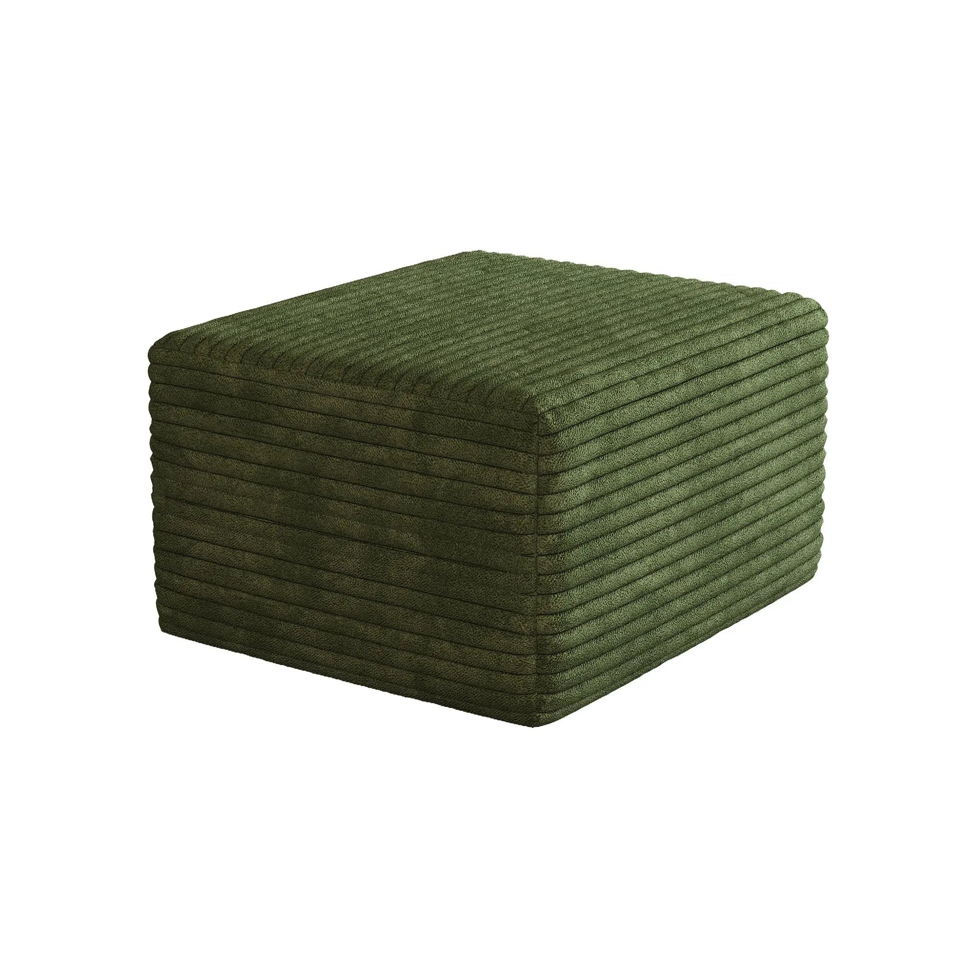 Green Sofa Ottoman – Plush Corduroy Fabric by HouseOfZazla