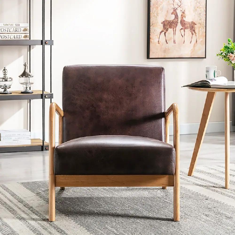 Open Framed Armchair With Cushioning Brown - Dark Brown by HouseOfZazla