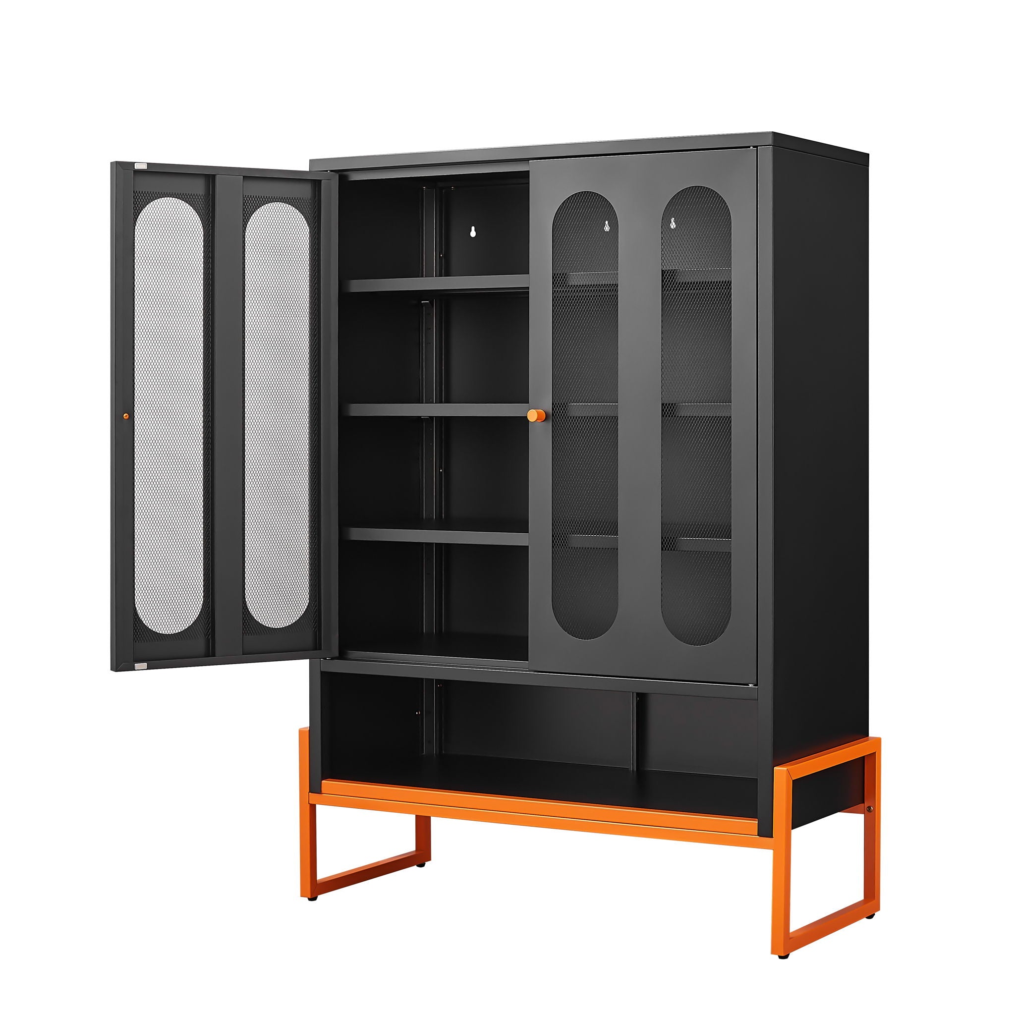 Modern Metal Shoe Cabinet With DoublebSided Doors And Adjustable Partitions by HouseOfZazla