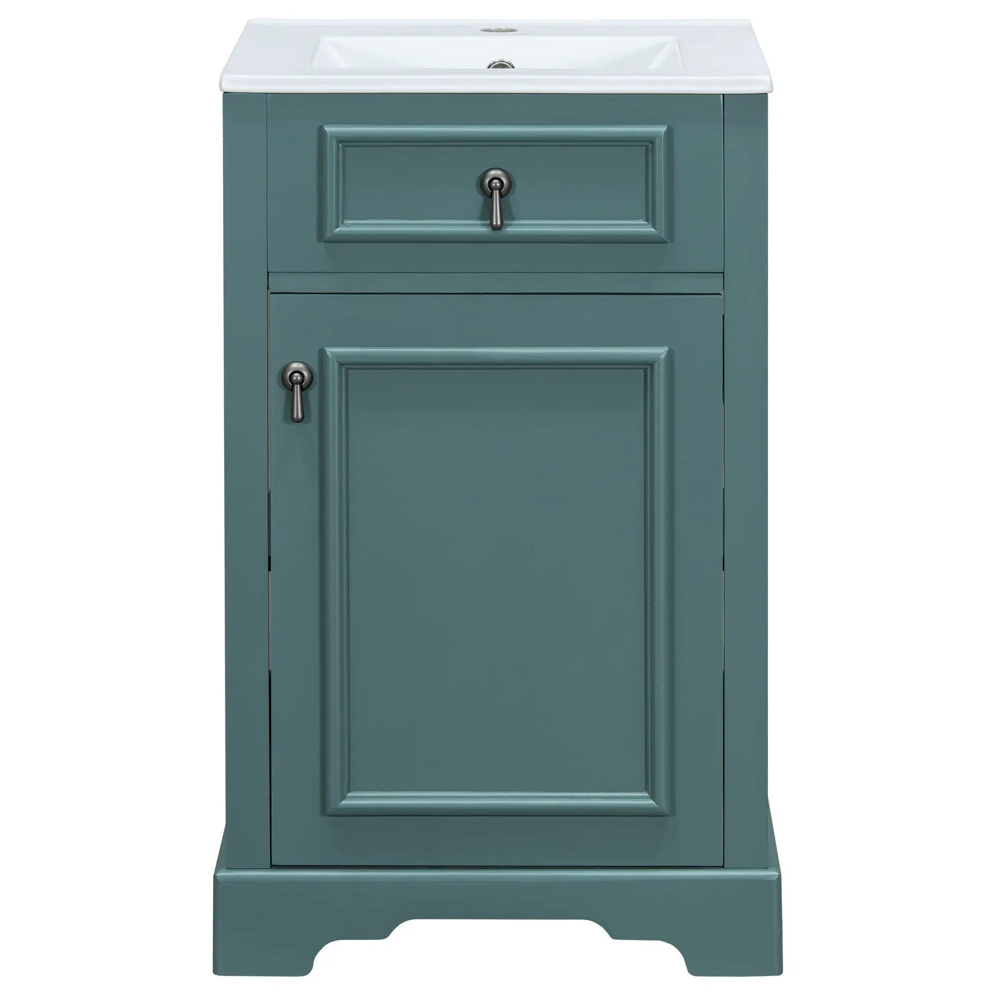 Elegant Bathroom Vanity With Ceramic Sink, Soft Close Door, Adjustable Shelf by HouseOfZazla