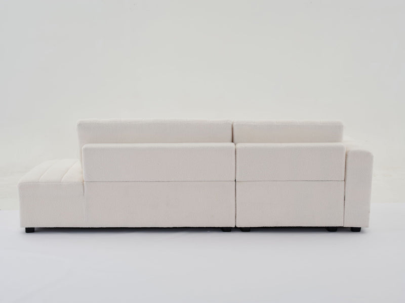 Jessica - Lamb Wool Sectional Sofa With Chaise, Versatile Configuration by HouseOfZazla