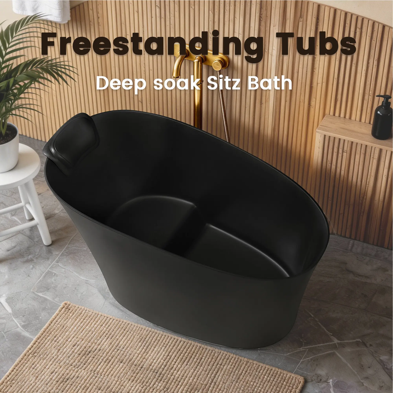 51" Solid Surface Oval Freestanding Bathtub by HouseOfZazla