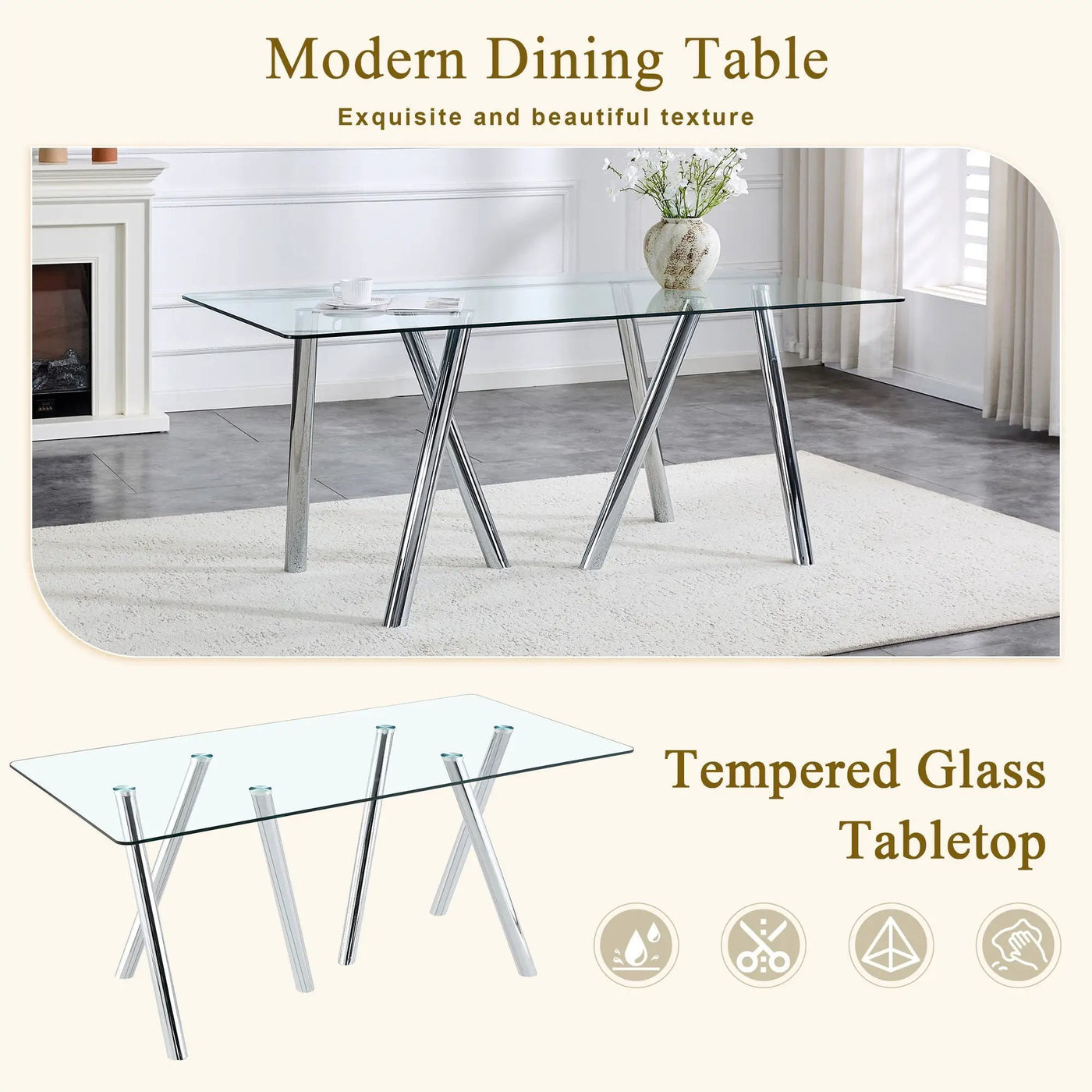 Dining Table With Transparent Surface by HouseOfZazla