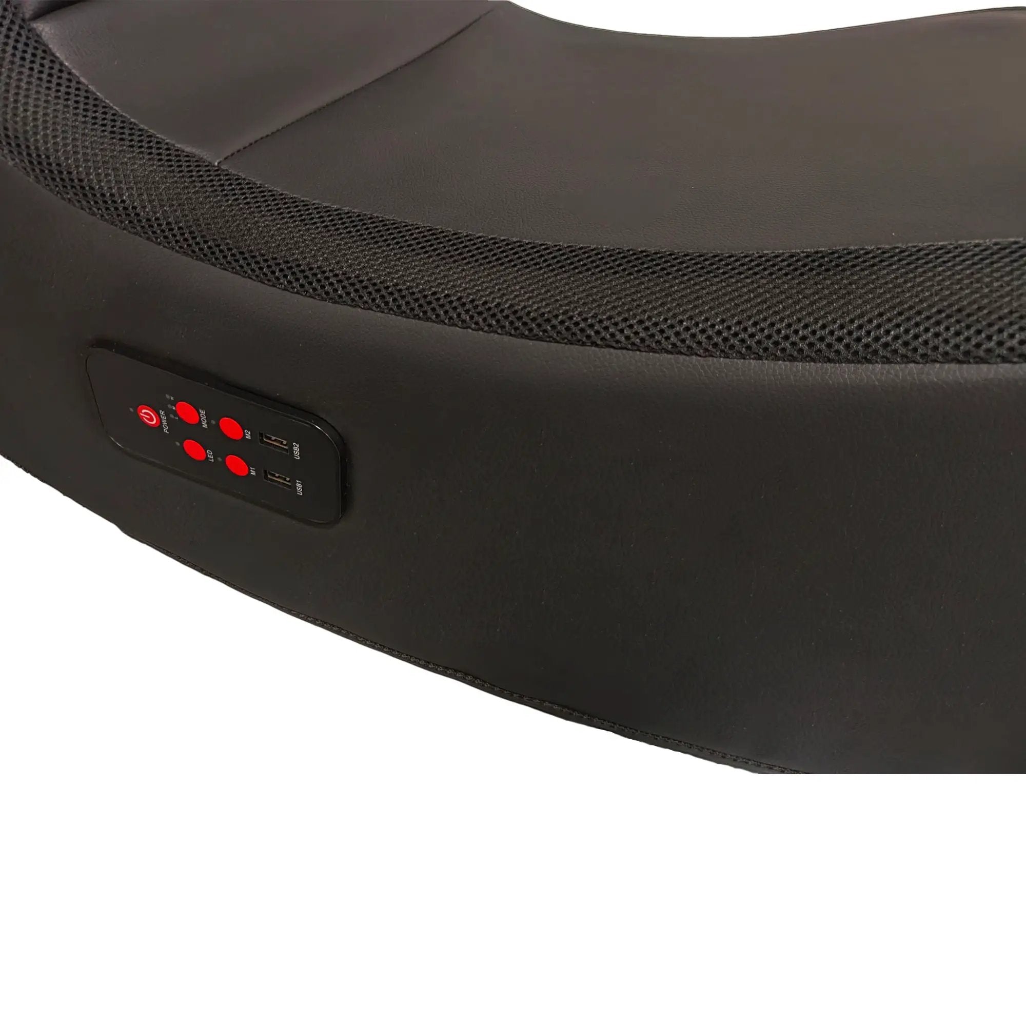 Foldable Gaming Chair With Onboard Speakers, LED Strip Lighting, Bluetooth, Vibration Massage, USB Charging Port - Black by HouseOfZazla