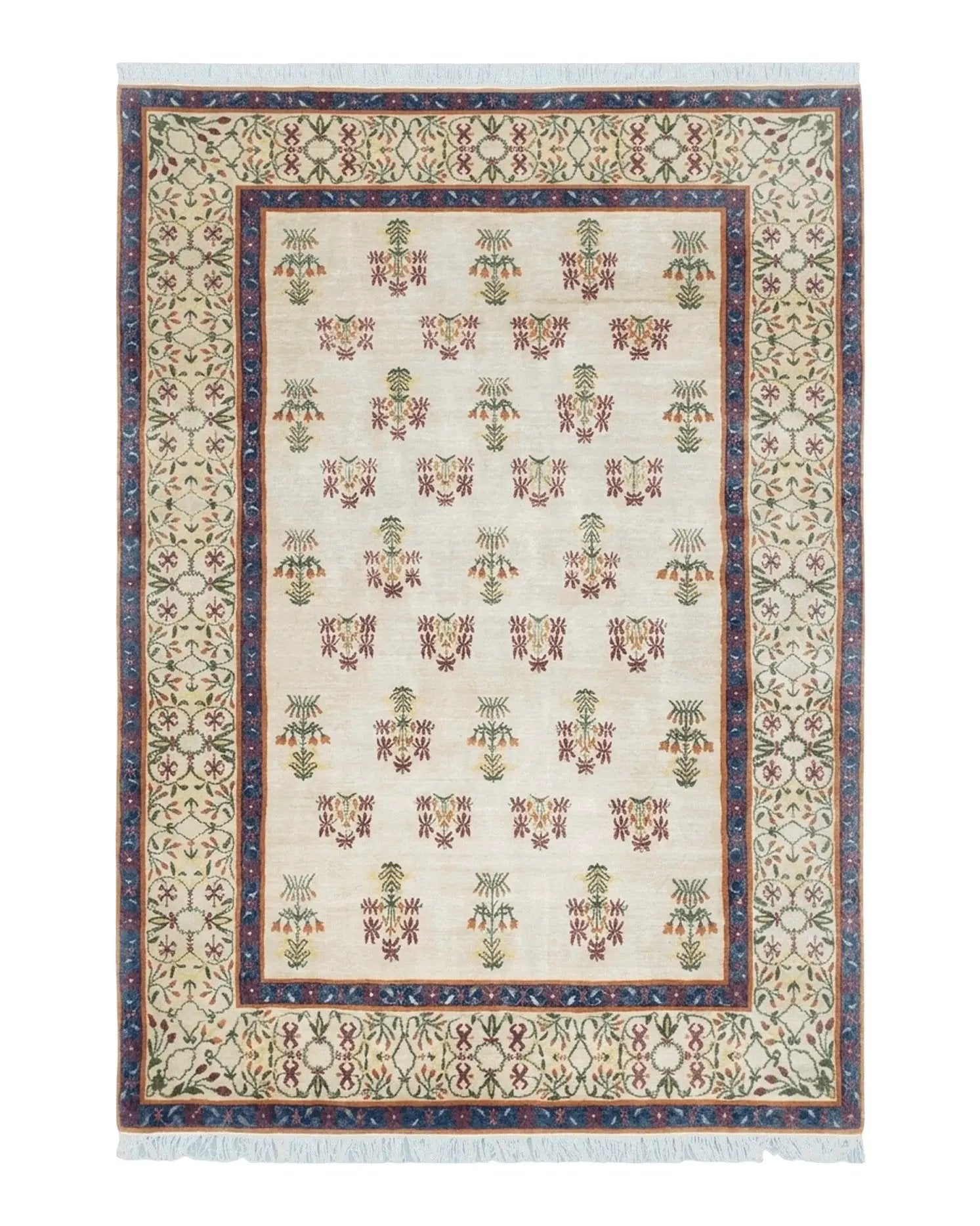Tufenkian Rug 5.9 x 8.6, Tibetan Nepalese Rug, Hand Knotted, Soft Shiny Wool, Repeated Motifs, Contemporary Modern, Area Rug 6x9, Vintage by Jewel Rugs