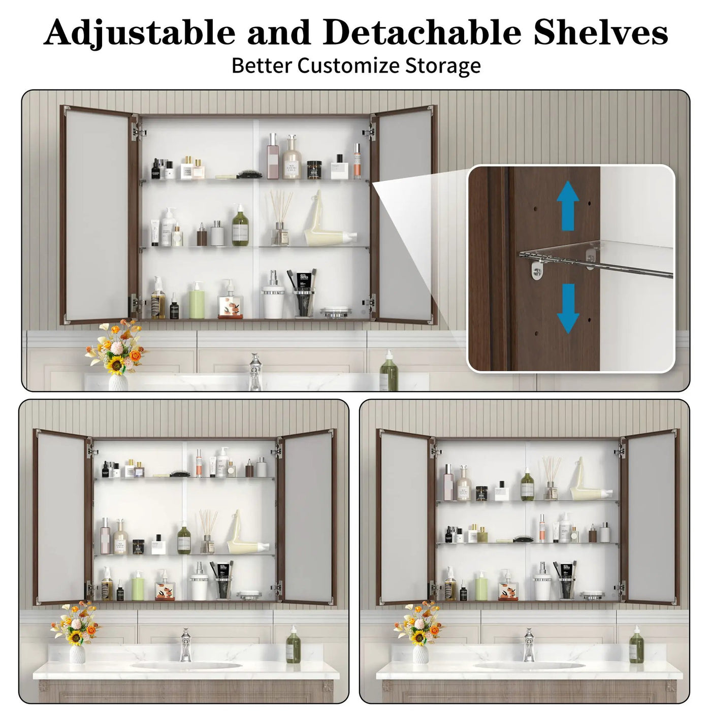Medicine Cabinet, Wall Mounted Bathroom Mirror With Storage by Unique Piece Furniture