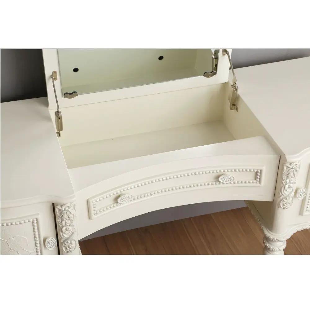 Dorothy - Vanity Desk & Mirror - Ivory by Unique Piece Furniture