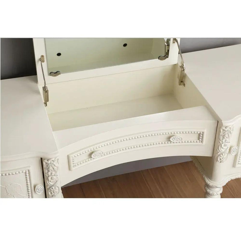 Dorothy - Vanity Desk & Mirror - Ivory by Unique Piece Furniture