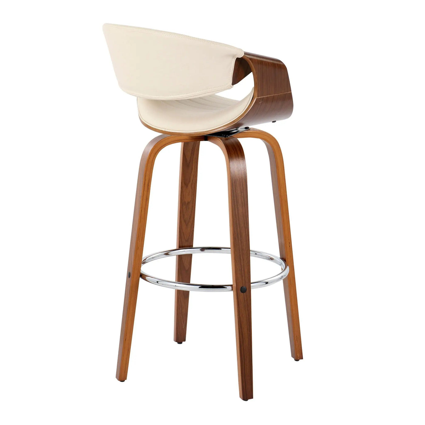 Symphony - Mid Century Modern Fixed Height Barstool With Swivel With Round Footrest (Set of 2) by HouseOfZazla