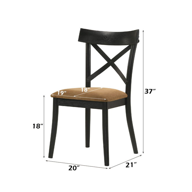 Hillary - Side Chair (Set of 2) - Black / Brown by HouseOfZazla