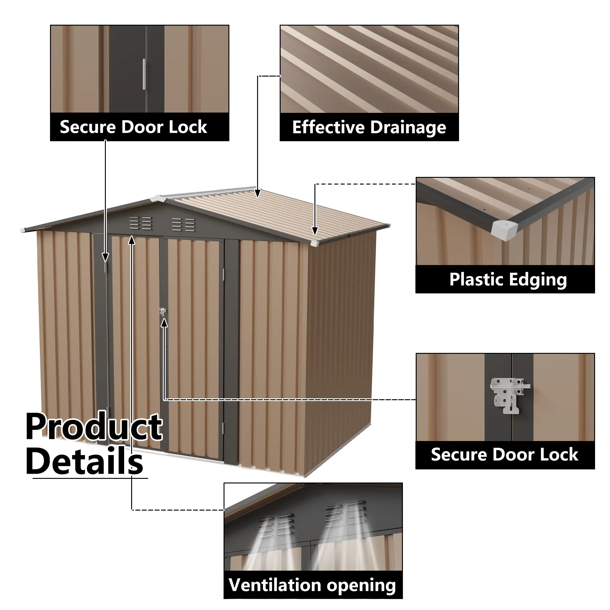8FT x 6FT Garden Shed with Apex Roof by HouseOfZazla
