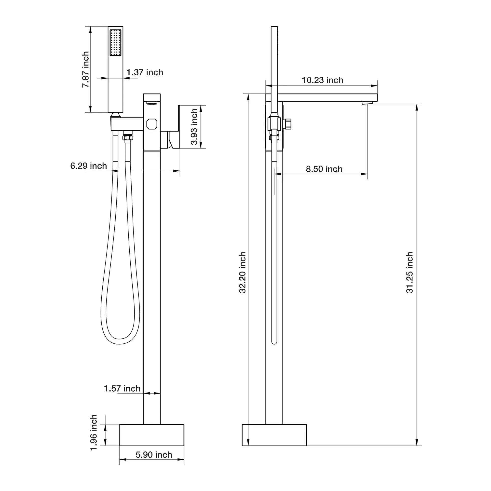 Freestanding Bathtub Faucet With Waterfall Tub Filler And Hand Shower by HouseOfZazla