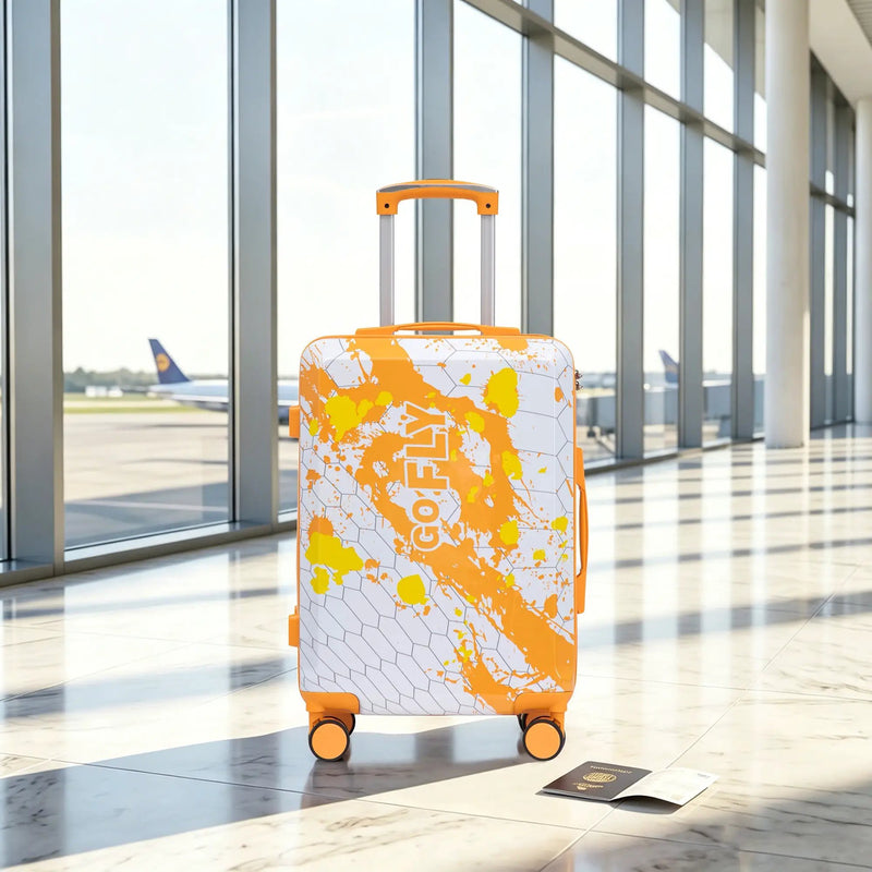 20 Inch PC Spinner Wheel Luggage, Carry-On Suitcase - Orange by HouseOfZazla