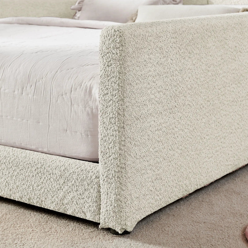 Cute Rabbit Ear Upholstered Platform Bed Frame With Safety Rail by Unique Piece Furniture