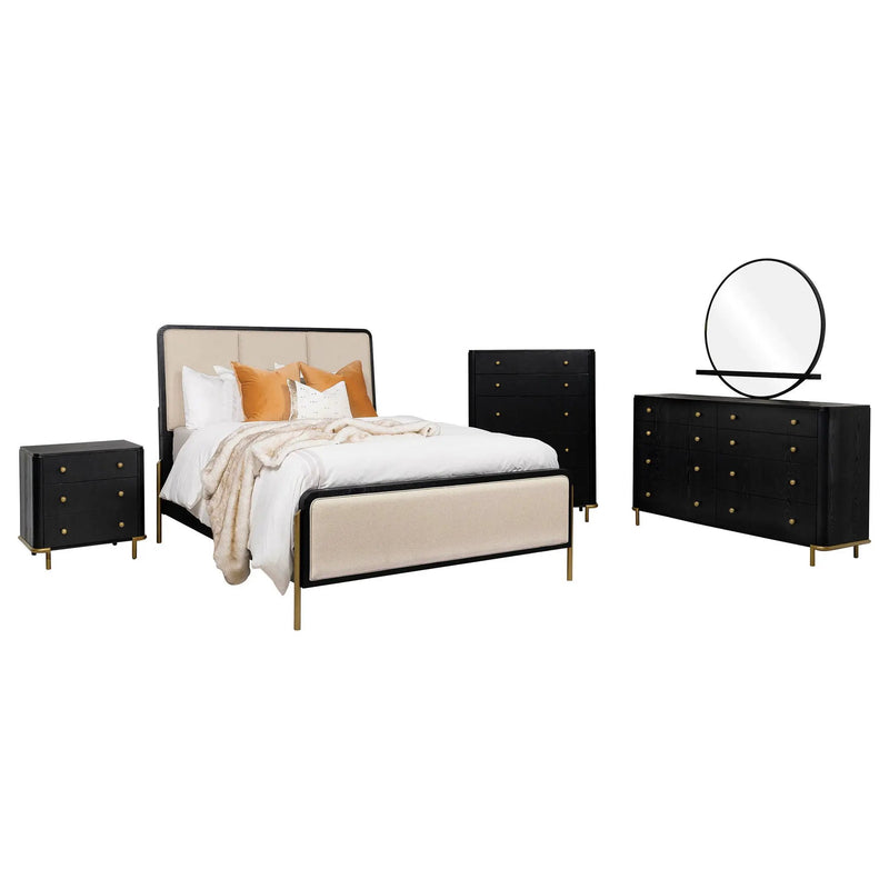Arini 5-piece Queen Bedroom Set Cream and Black by Unique Piece Furniture