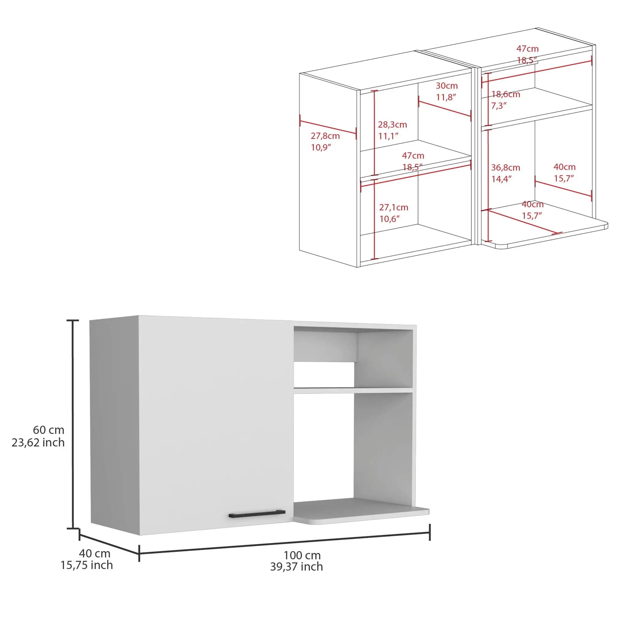 Burwood - Kitchen Wall Cabinet With 2 Doors And Shelves - White by Unique Piece Furniture