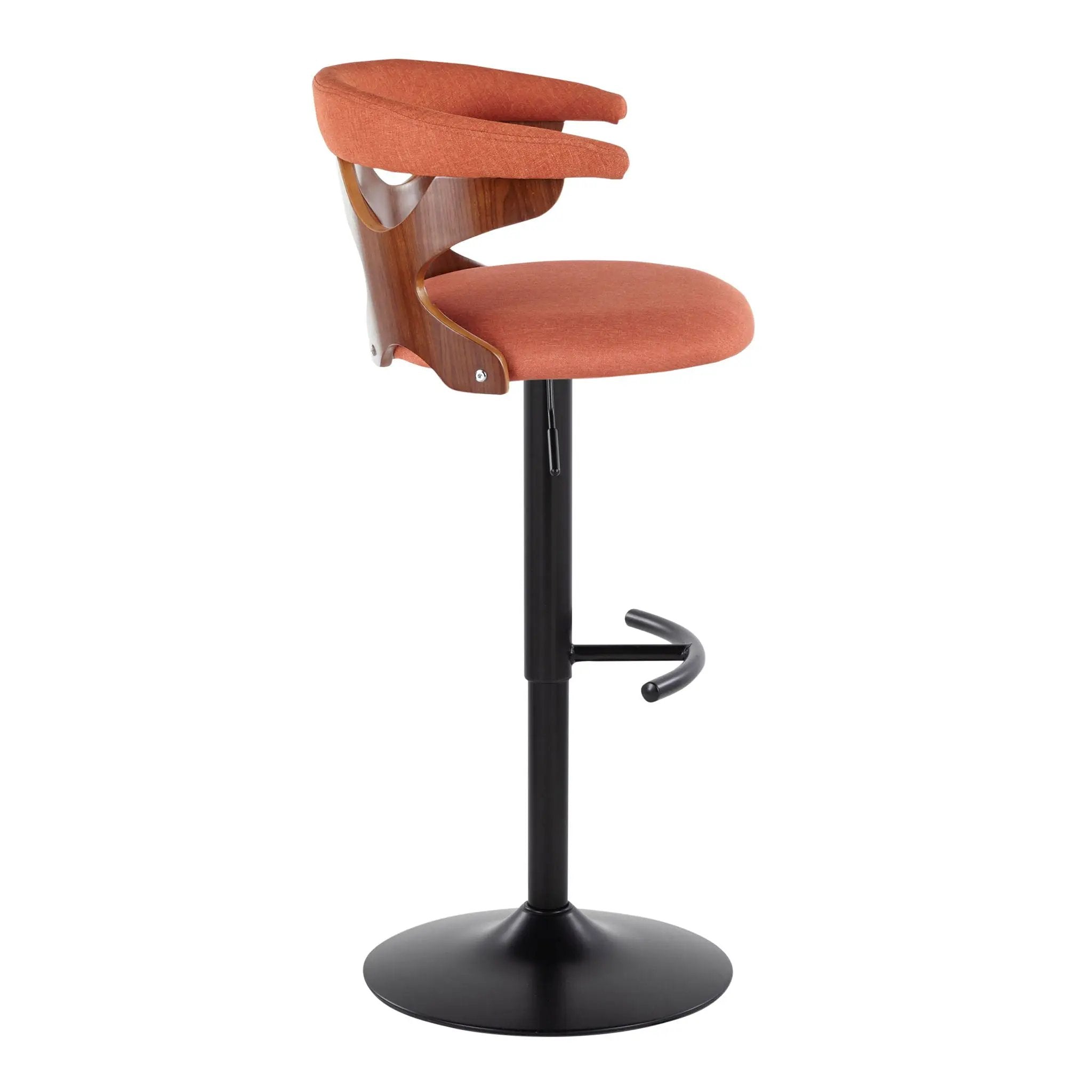 Gardenia - Contemporary Adjustable Barstool With Swivel With Rounded T Footrest (Set of 2) by Unique Piece Furniture