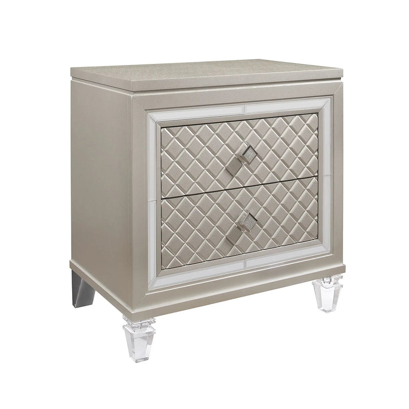 Cross - Glam Nightstand - Champagne by Unique Piece Furniture