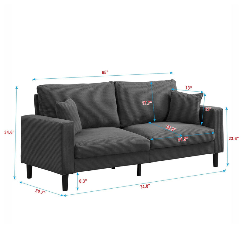 Modern Upholstered Resilience Three Seater Sofa by HouseOfZazla