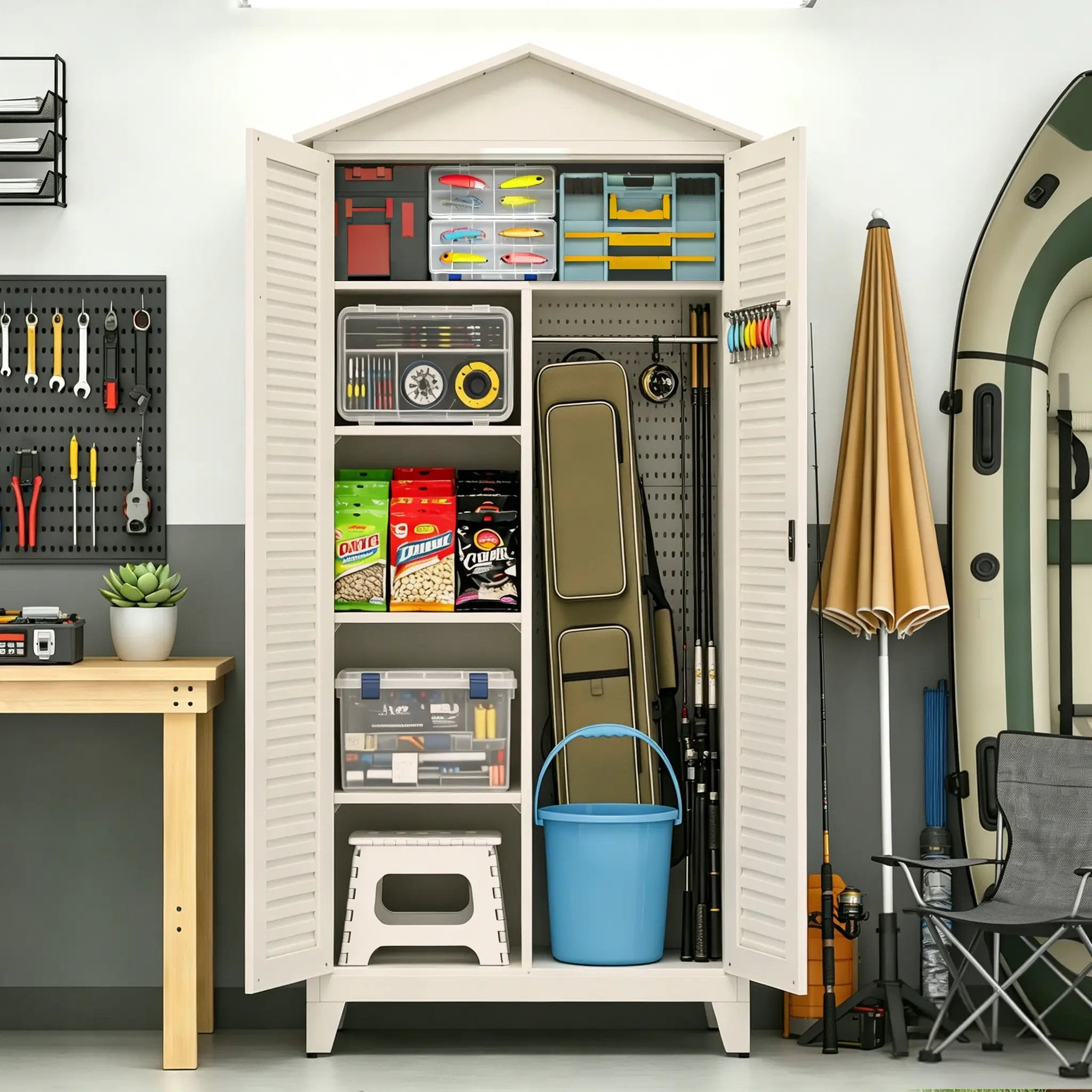 Spire79.1'' Tall Metal Tool Storage Cabinet by HouseOfZazla