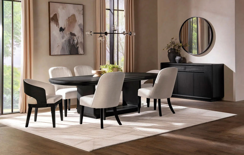 Leandro 7-piece Rectangular Dining Table Set Burnished Black by Unique Piece Furniture