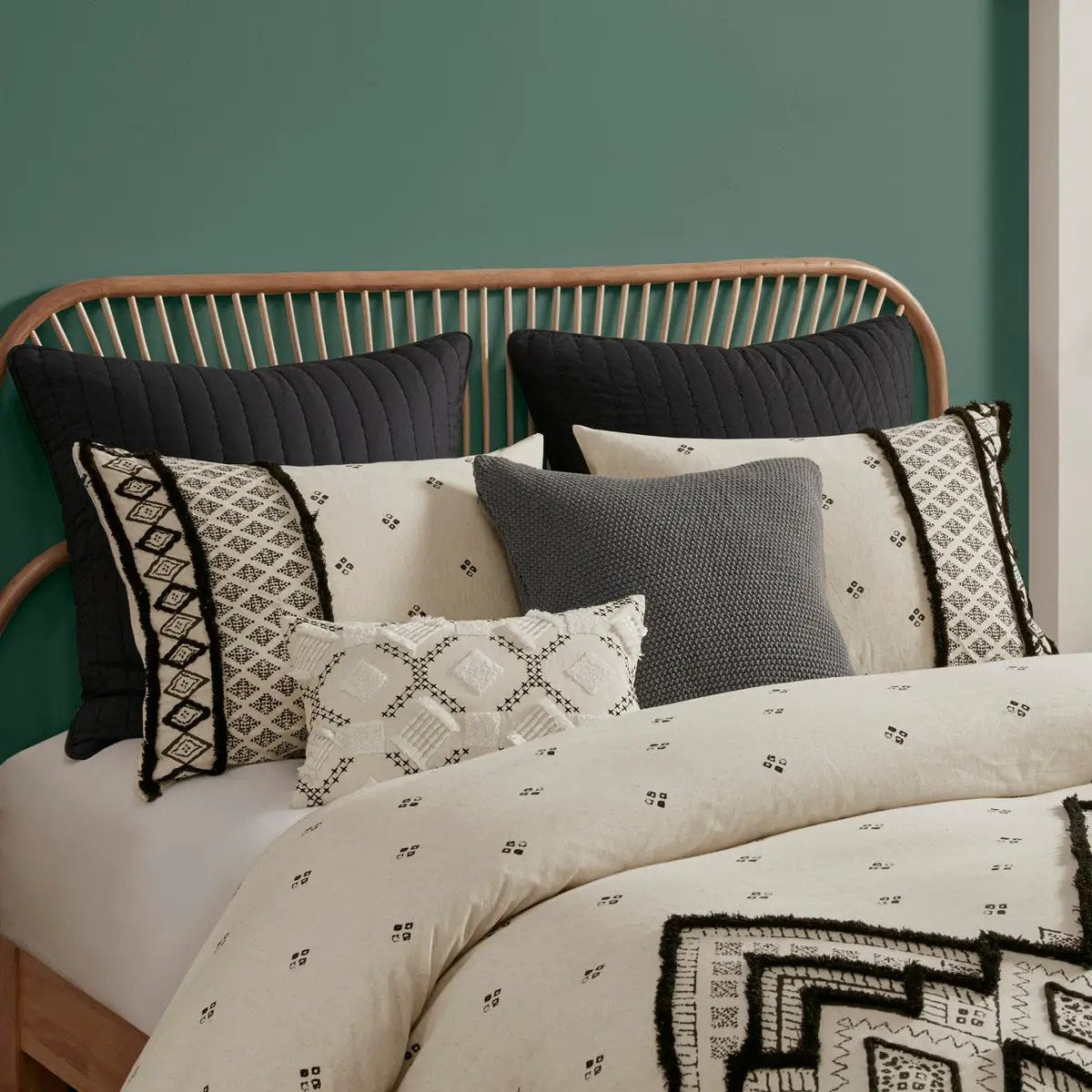 Full/Queen 3 Piece Flax and Cotton Blended Duvet Cover Set by HouseOfZazla
