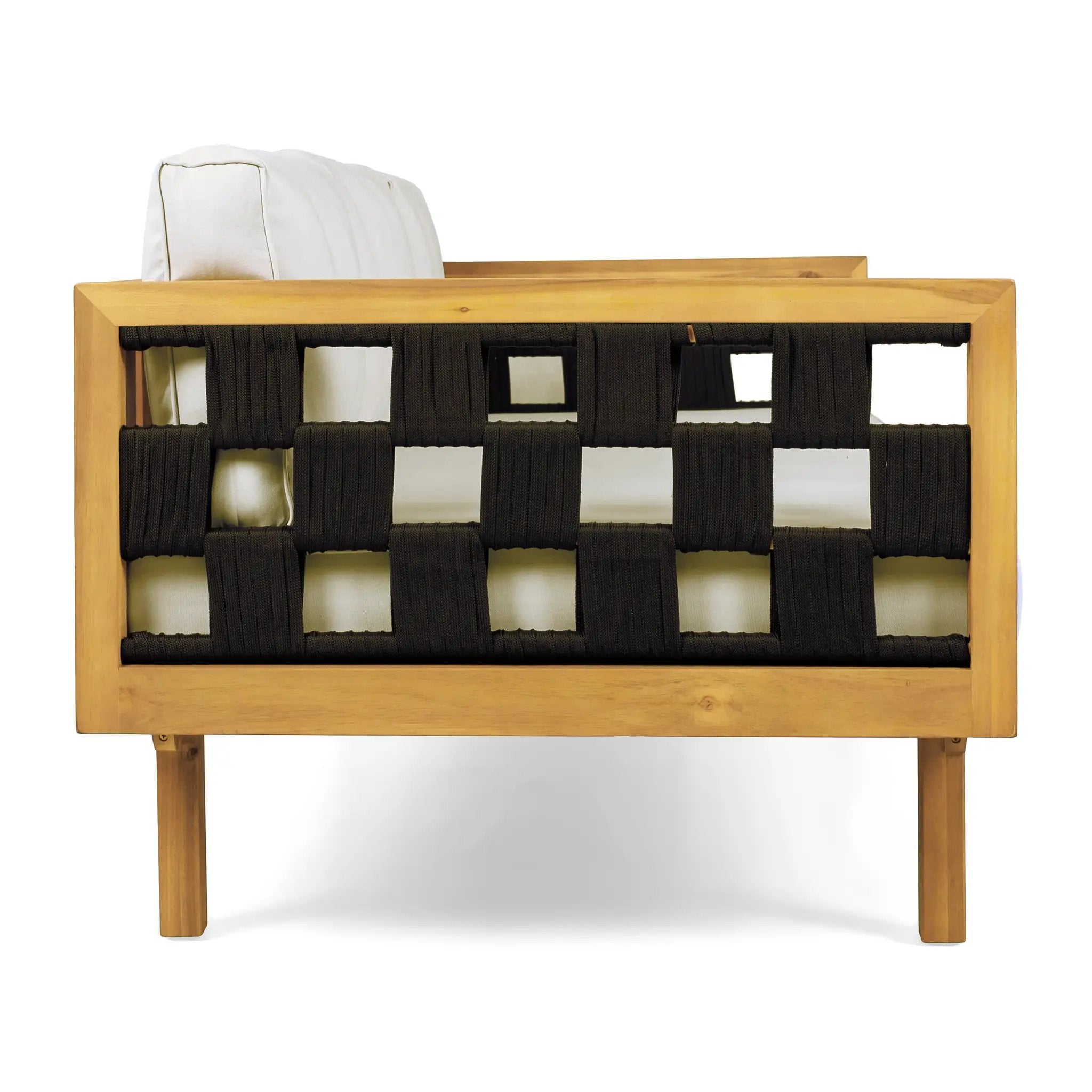 Three-Seater Outdoor Daybed - Acacia Wood Teak Finish Frame by HouseOfZazla