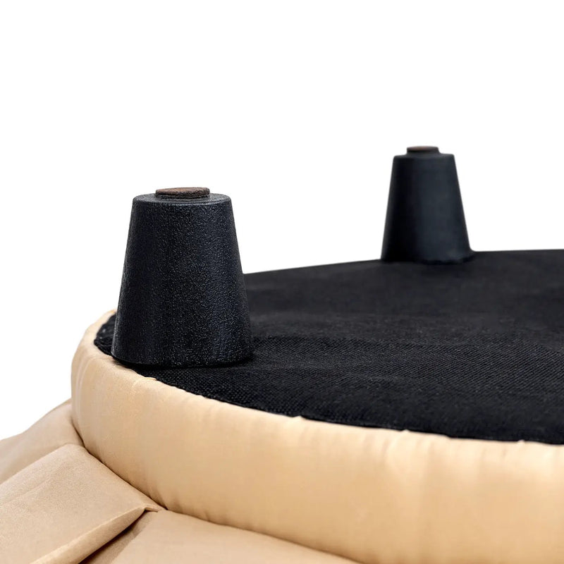 Roquefort 24.5" Round Tufted Velvet Pet Bed with Box-Pleated Skirt by HouseOfZazla