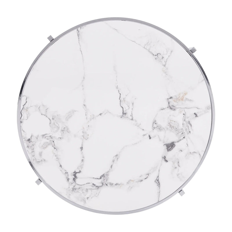 Elegant Round Table With Sintered Stone Top & Sturdy Metal Frame by HouseOfZazla