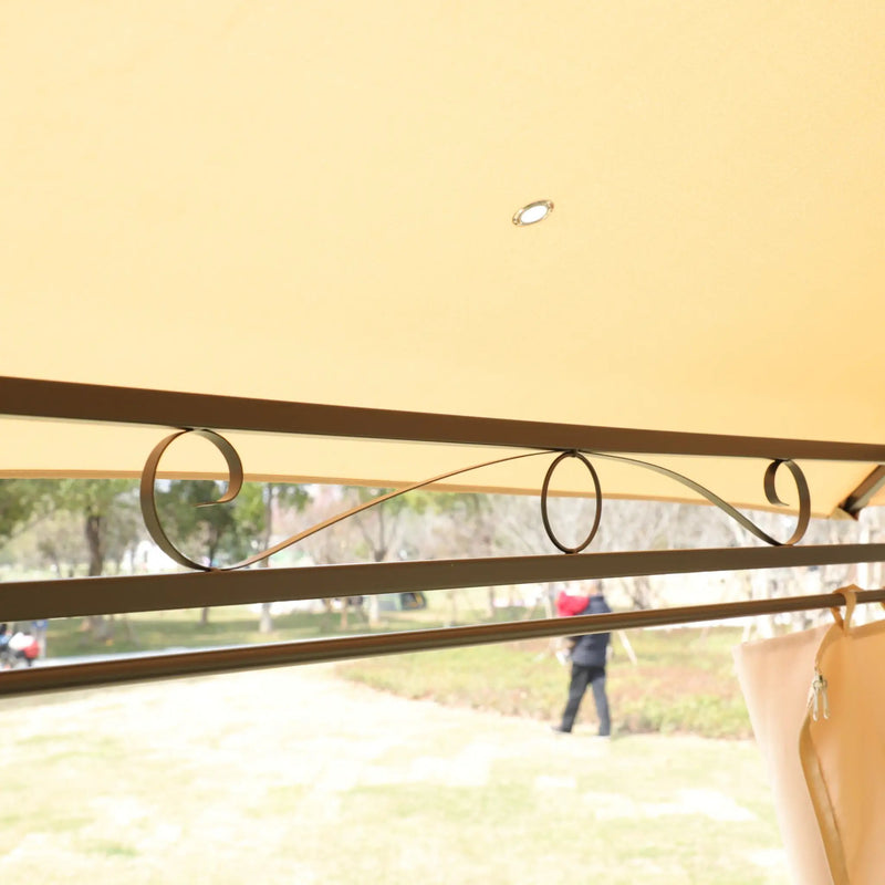 Khaki Outdoor Patio Gazebo Canopy Tent with Ventilated Double Roof by HouseOfZazla