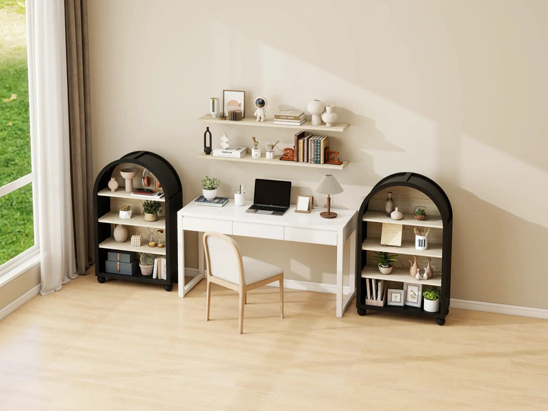 Arched 4-Tier Storage Cabinet with Carved Edges by HouseOfZazla