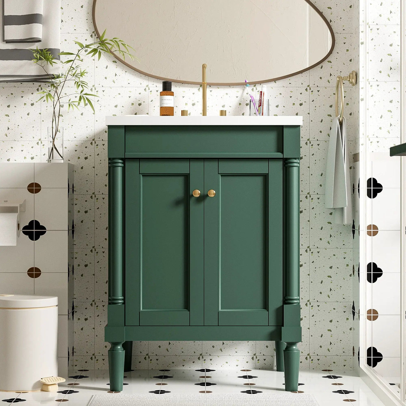 Bathroom Vanity With Top Sink, 2 Tier Storage Cabinet by HouseOfZazla