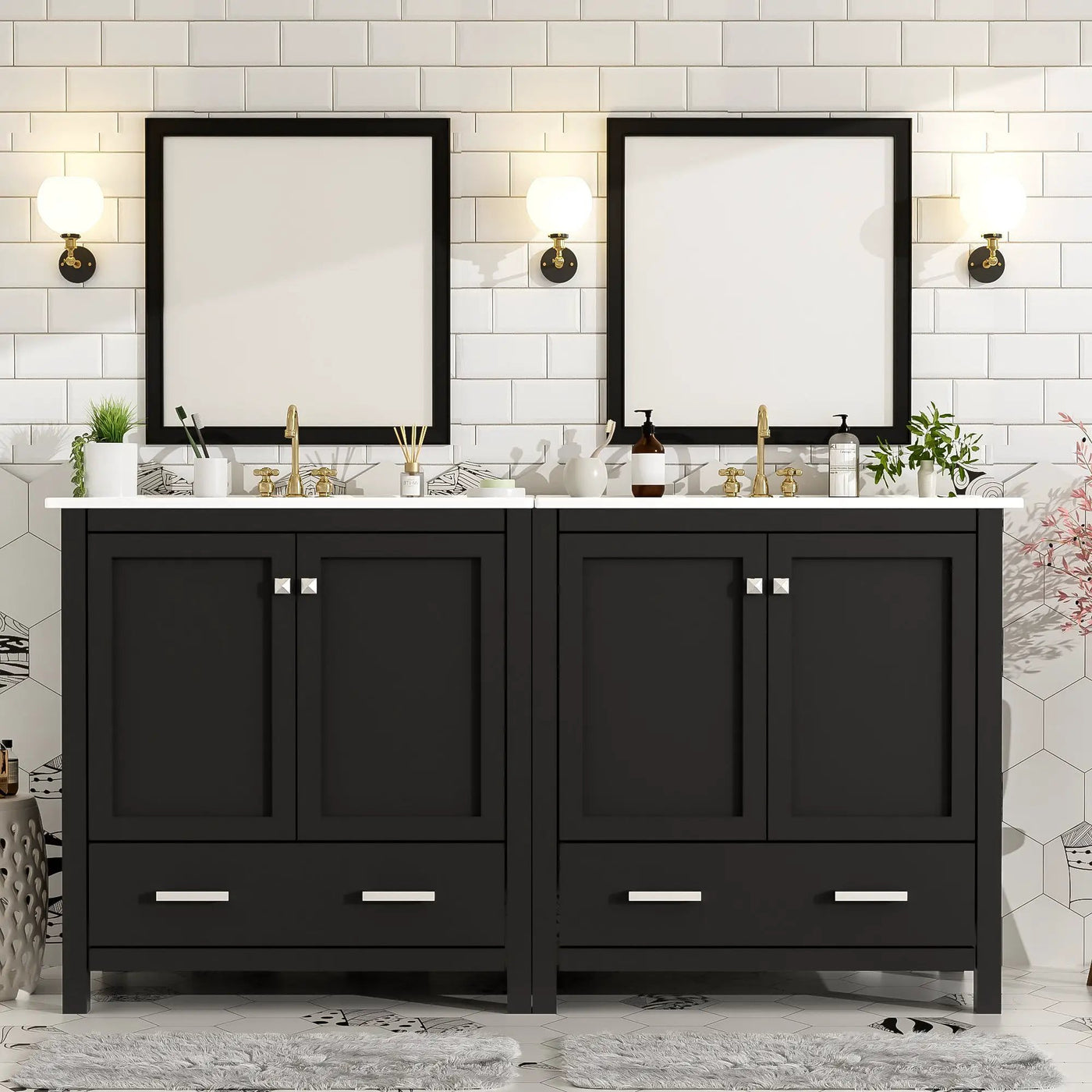 60" White Bathroom Vanity Set by HouseOfZazla