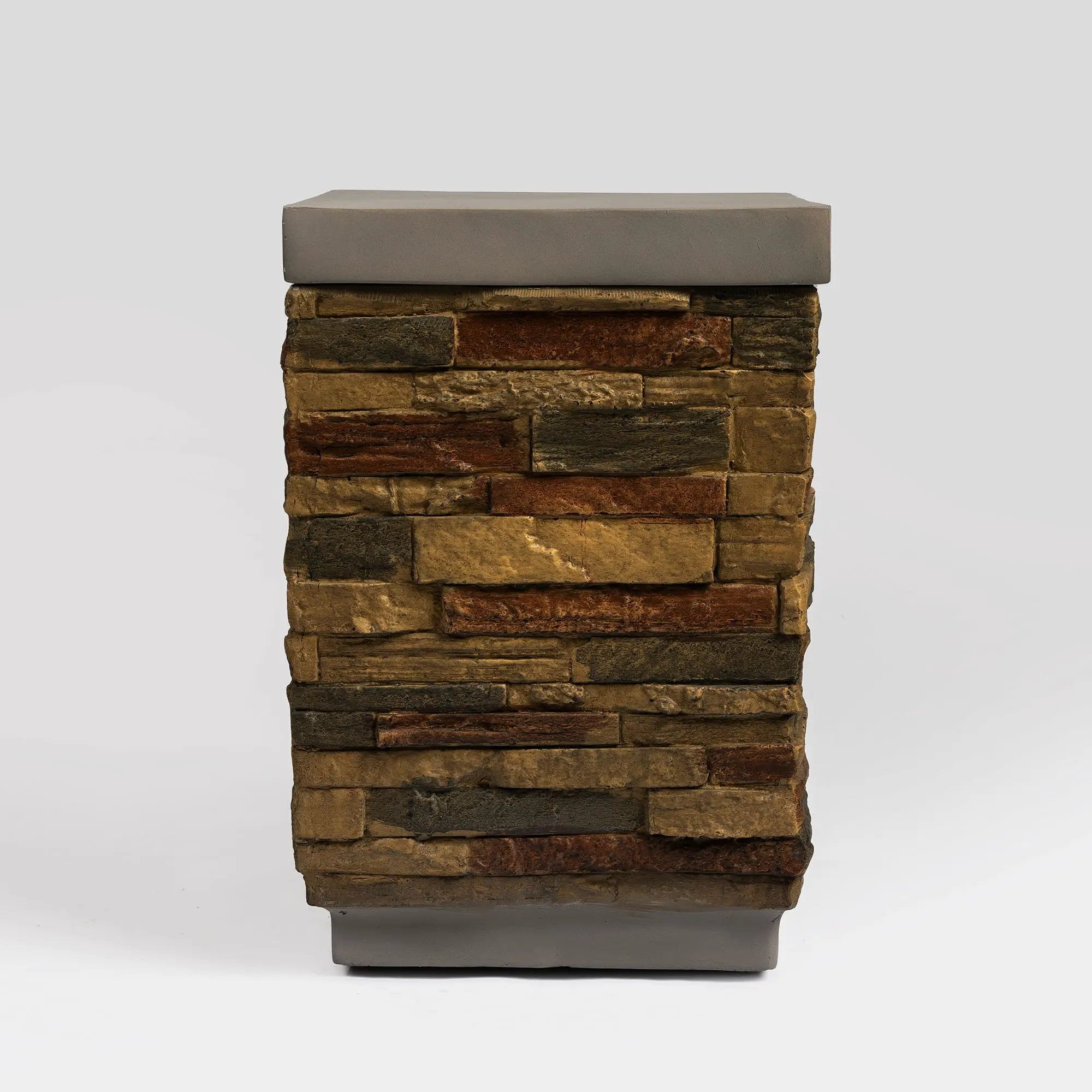 Outdoor Propane Tank Holder Fire Pit Cover Side Table - Sandstone by HouseOfZazla