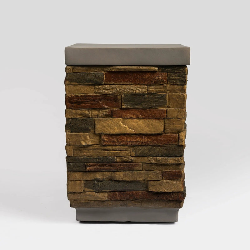 Outdoor Propane Tank Holder Fire Pit Cover Side Table - Sandstone by HouseOfZazla