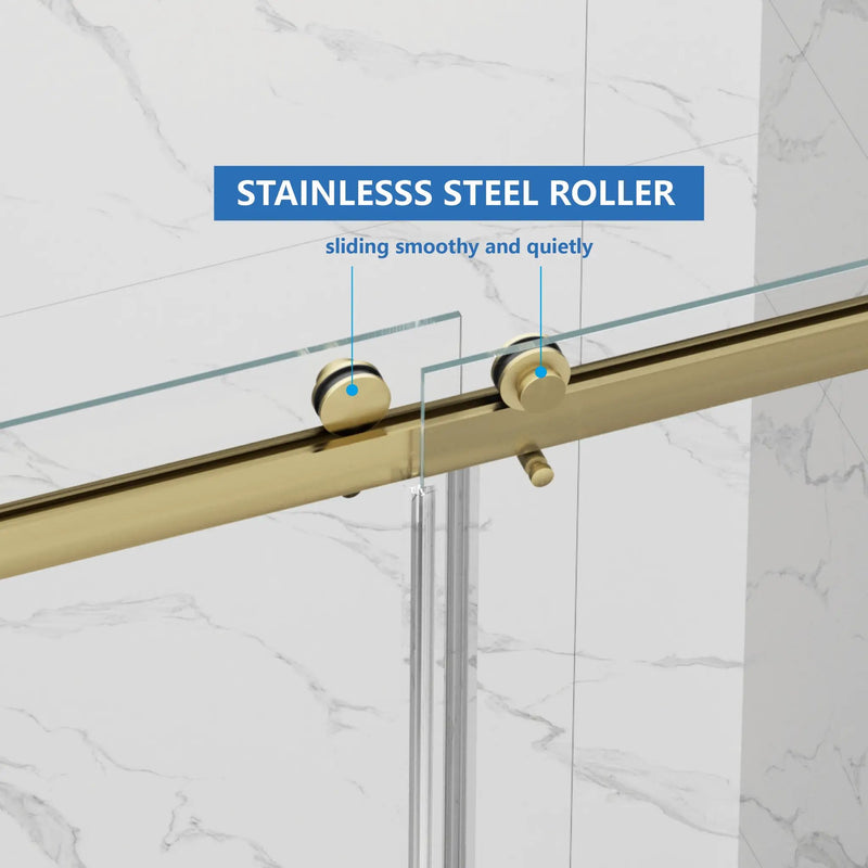 Frameless Shower Door with Double Sliding Design by HouseOfZazla