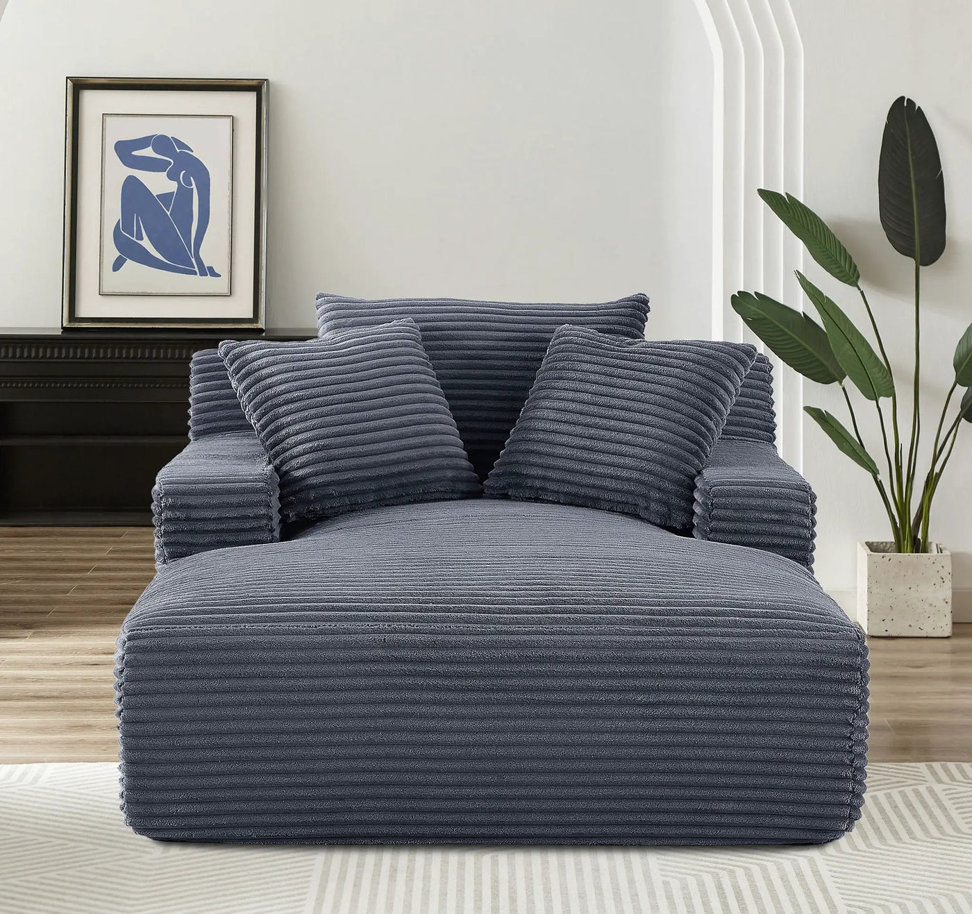 Cloudline - Oversized Chaise Lounge, Modern Comfy Couch With Full Foam Cushioning, Cozy Sleeper Sofabed by Unique Piece Furniture