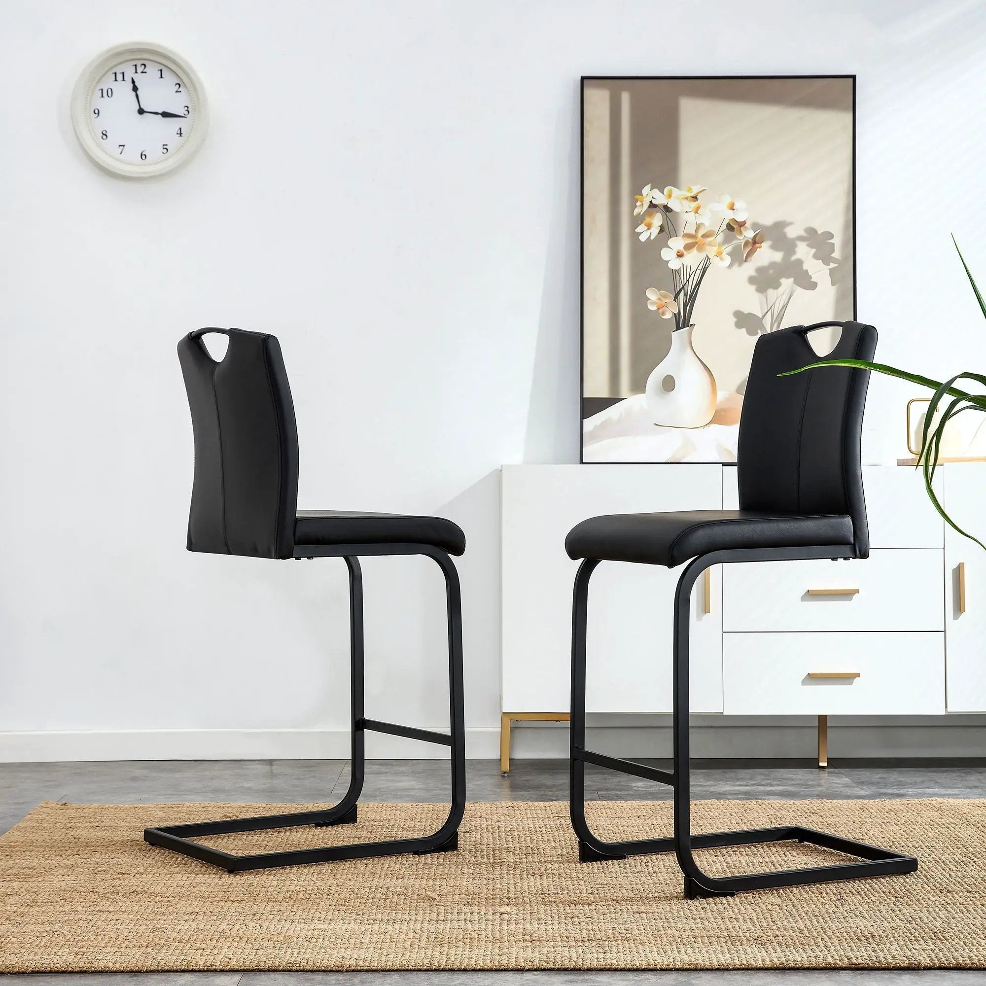 PU Chair Barstool Dining Counter Height Chair (Set of 2) by HouseOfZazla