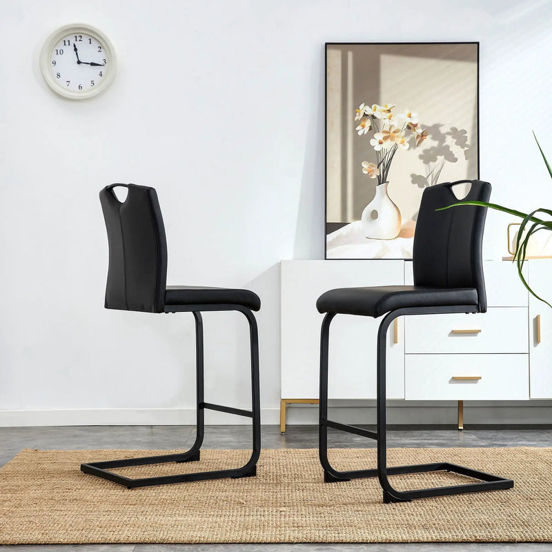PU Chair Barstool Dining Counter Height Chair (Set of 2) by HouseOfZazla
