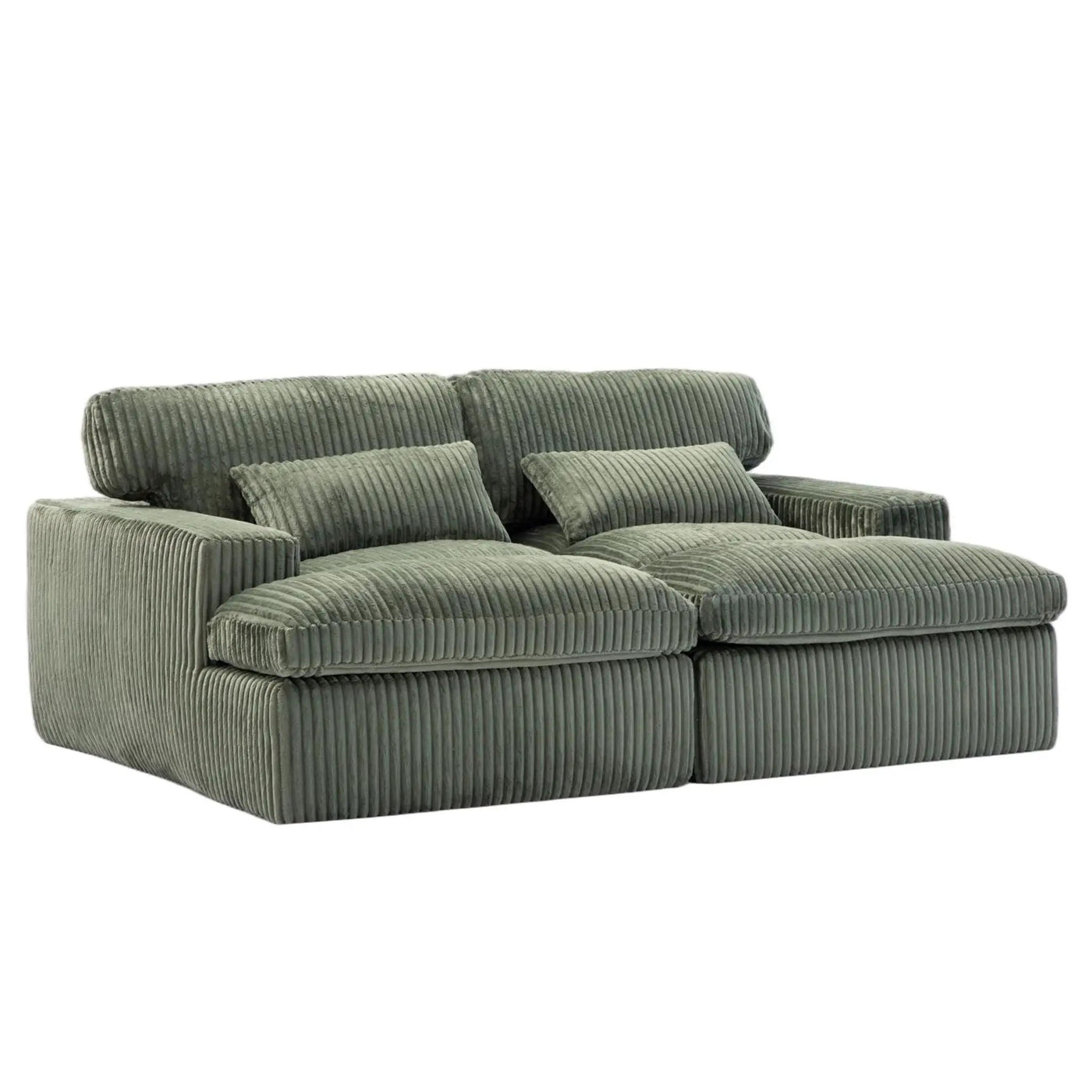 Double Chaise Lounge Chair, Oversized Upholstered Sleeper Cloud Couch by HouseOfZazla