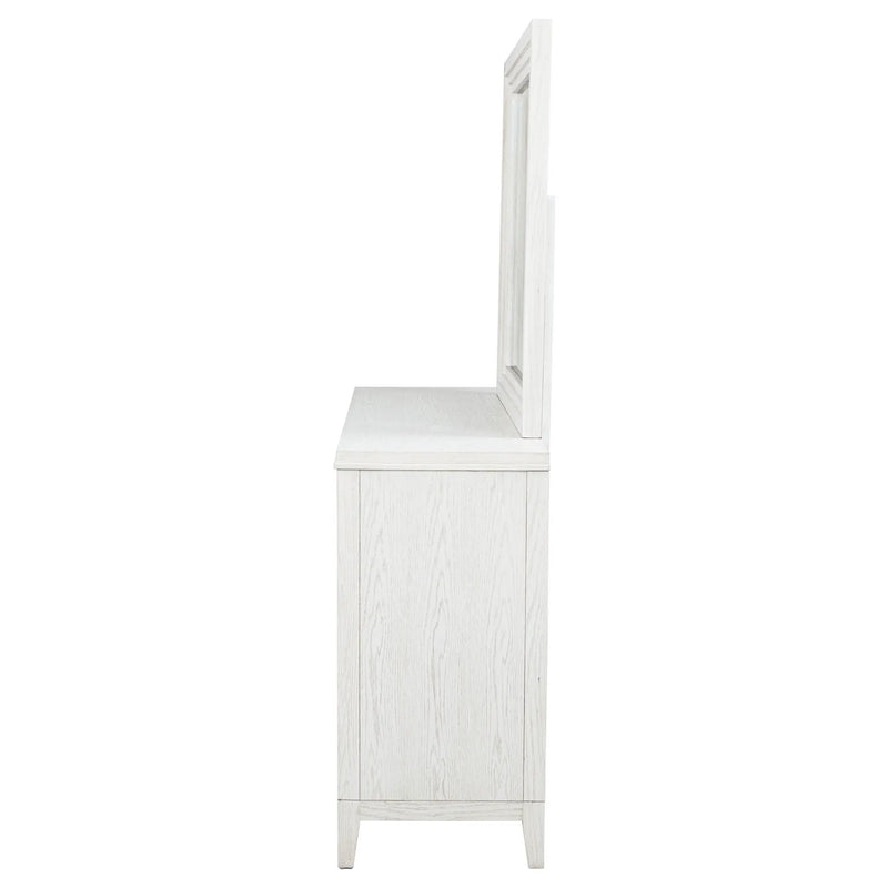 Marielle 6-drawer Dresser with Mirror Distressed White by Unique Piece Furniture
