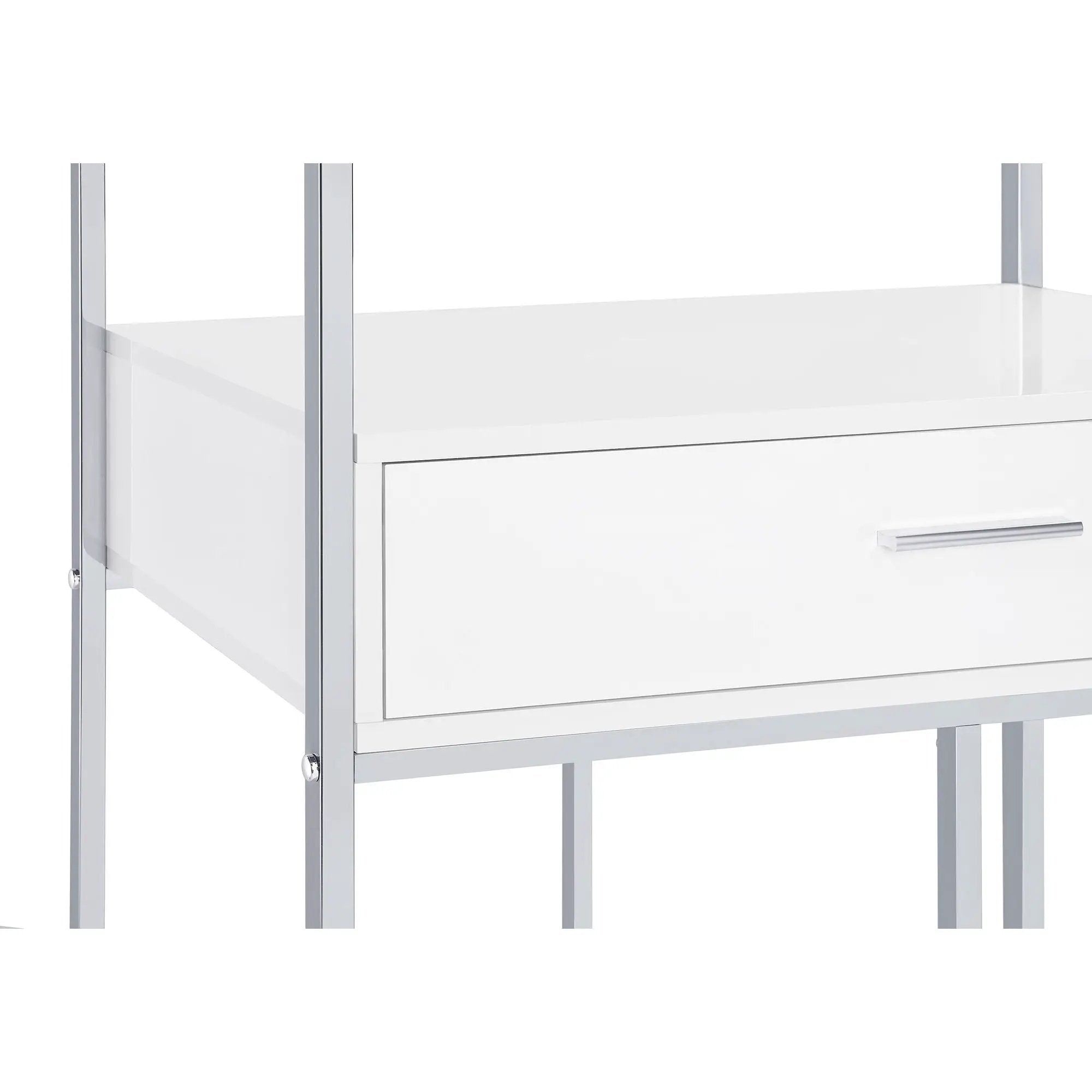 Draper - 5 Shelf LED Wine Cabinet With Pull Out Drawer - Gloss White