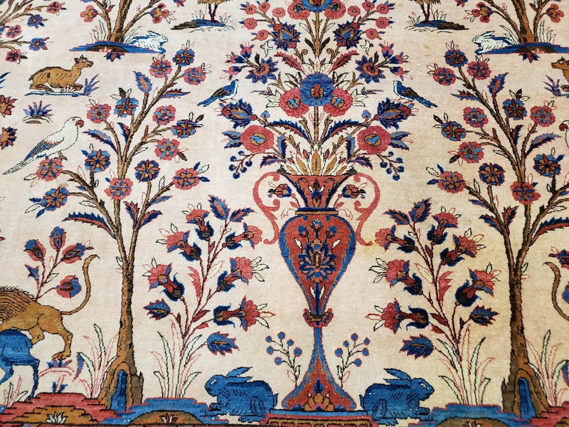 Antique Persian Kashan Tree of Life Rug 10x13 by Jewel Rugs
