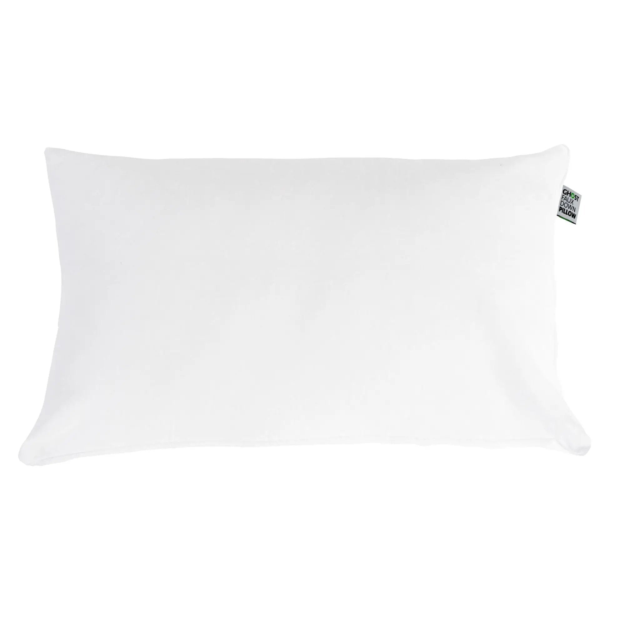 Ghostpillow - Faux Down Luxury Pillow With Microfiber Gel Clusters, Cotton Cover - White by HouseOfZazla